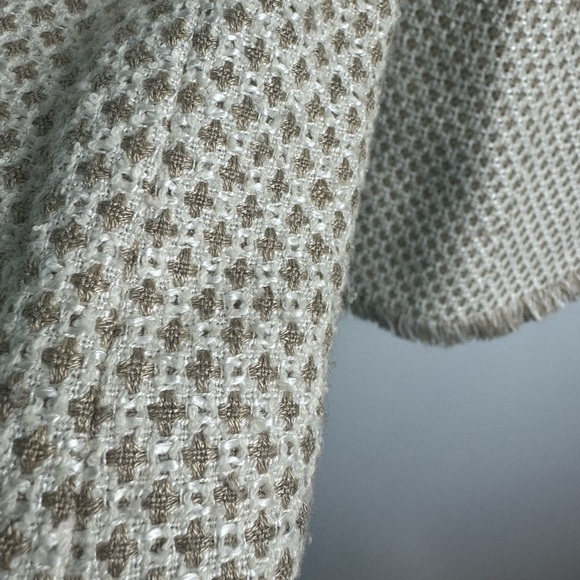 Vintage Christian Dior Cream Tan Fringe Button Up Blazer Jacket Size 4 - Picture 8 of 11